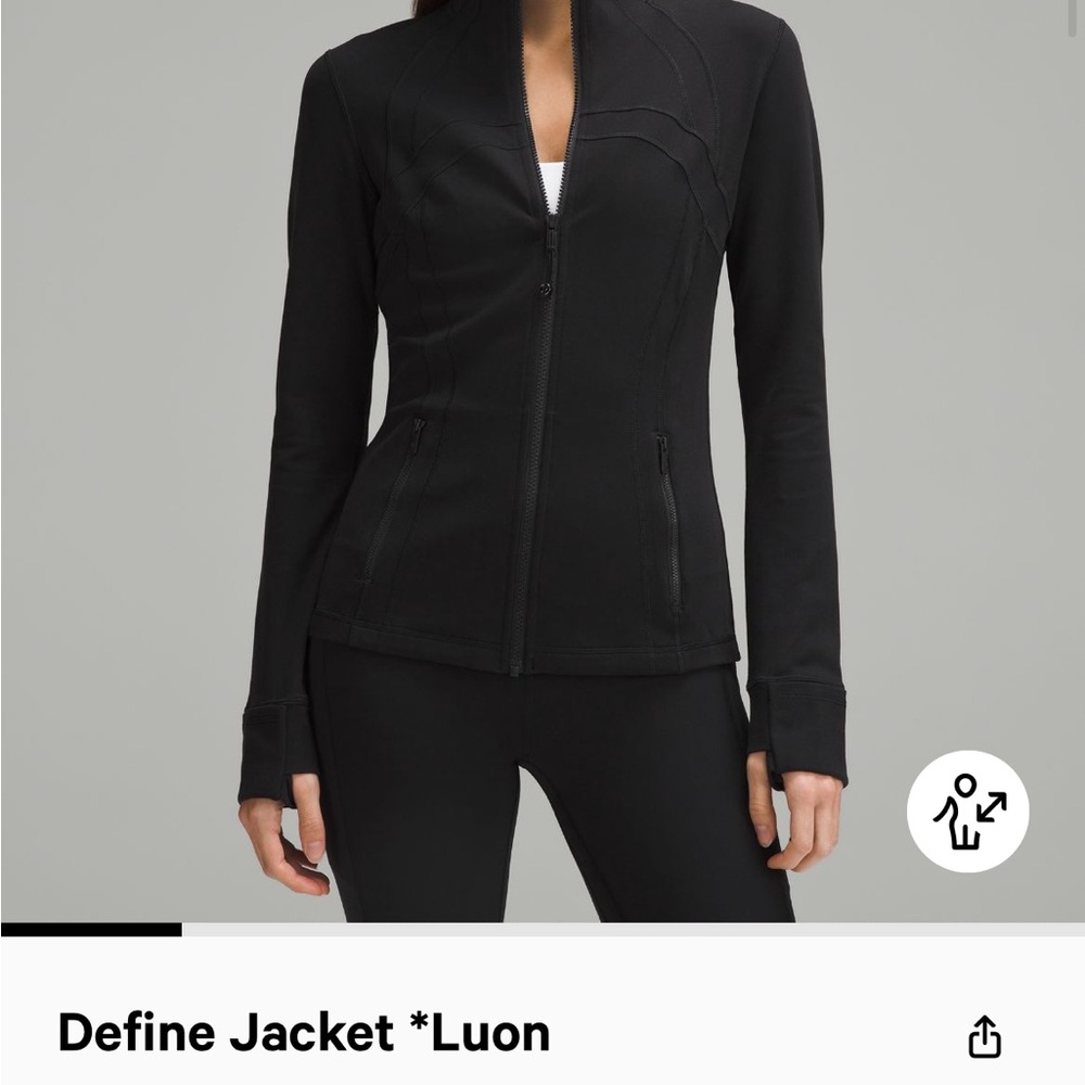 Lululemon black define jacket size 10